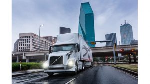 Volvo Truck Front View Headlights On